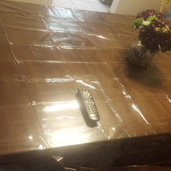 NEW Clear Plastic Tablecloth 100% Waterproof Table Protector 54" x 72" - Picture 4 of 7